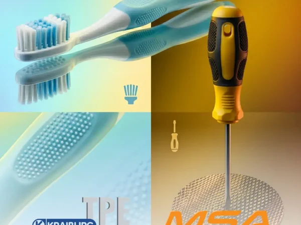 TPE moldeo multicomponente, Kraiburg TPE, inyección multicomponente, cepillo dientes TPE, mango herramienta TPE, MSA Group